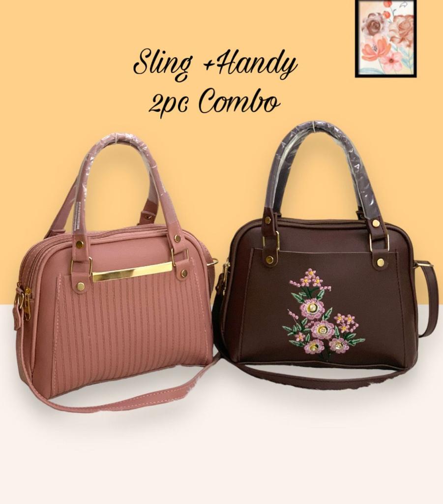 Chic Duo: PU Foam 2-Piece Combo Sling Bags Set